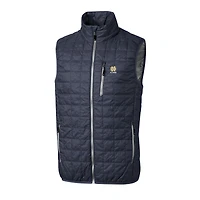 Men's Cutter & Buck  Anthracite Notre Dame Fighting Irish Alumni Logo Rainier PrimaLoft Eco Insulated Full-Zip Puffer Vest