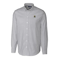 Chemise à manches longues boutonnée Cutter & Buck pour homme, couleur anthracite, logo des anciens élèves de Notre Dame Fighting Irish.