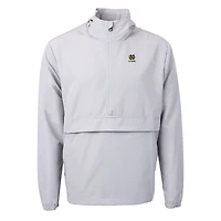 Veste anorak demi-zippée en tricot recyclé écologique avec logo Charter des anciens élèves Fighting Irish de Notre Dame pour homme, Cutter & Buck, grise