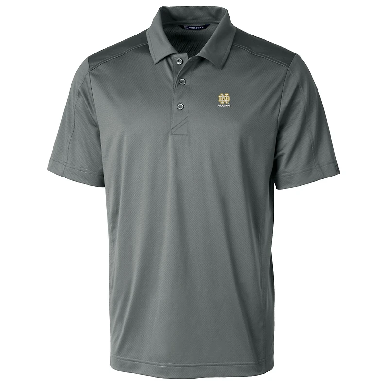 Men's Cutter & Buck Gray Notre Dame Fighting Irish Alumni Logo Prospect Textured Stretch Polo
