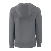 Sweat à capuche zippé demi-zip Cutter & Buck gris pour homme, logo des anciens élèves Fighting Irish de Notre Dame, en tissu recyclé écologique.