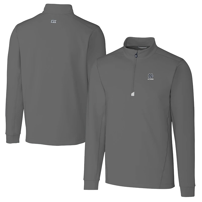 Men's Cutter & Buck Notre Dame Fighting Irish Alumni Logo Traverse Stretch Quarter-Zip Pullover Top
