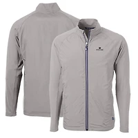 Men's Cutter & Buck Gray Notre Dame Fighting Irish Big Tall Adapt Eco Knit Hybrid Recycled Full-Zip Jacket