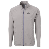 Men's Cutter & Buck Gray Notre Dame Fighting Irish Big Tall Adapt Eco Knit Hybrid Recycled Full-Zip Jacket