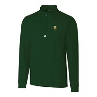 Pull-over extensible à fermeture éclair quart de tour pour homme, vert Cutter & Buck, avec logo des anciens élèves Fighting Irish Notre Dame