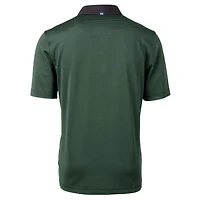 Men's Cutter & Buck  Green Notre Dame Fighting Irish Alumni Logo Virtue Eco Pique Micro Stripe Recycled Polo