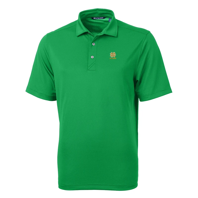 Polo en piqué écologique recyclé pour homme, vert Cutter & Buck, avec logo des anciens élèves Fighting Irish de Notre Dame