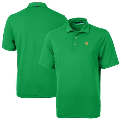 Polo en piqué écologique recyclé pour homme, vert Cutter & Buck, avec logo des anciens élèves Fighting Irish de Notre Dame