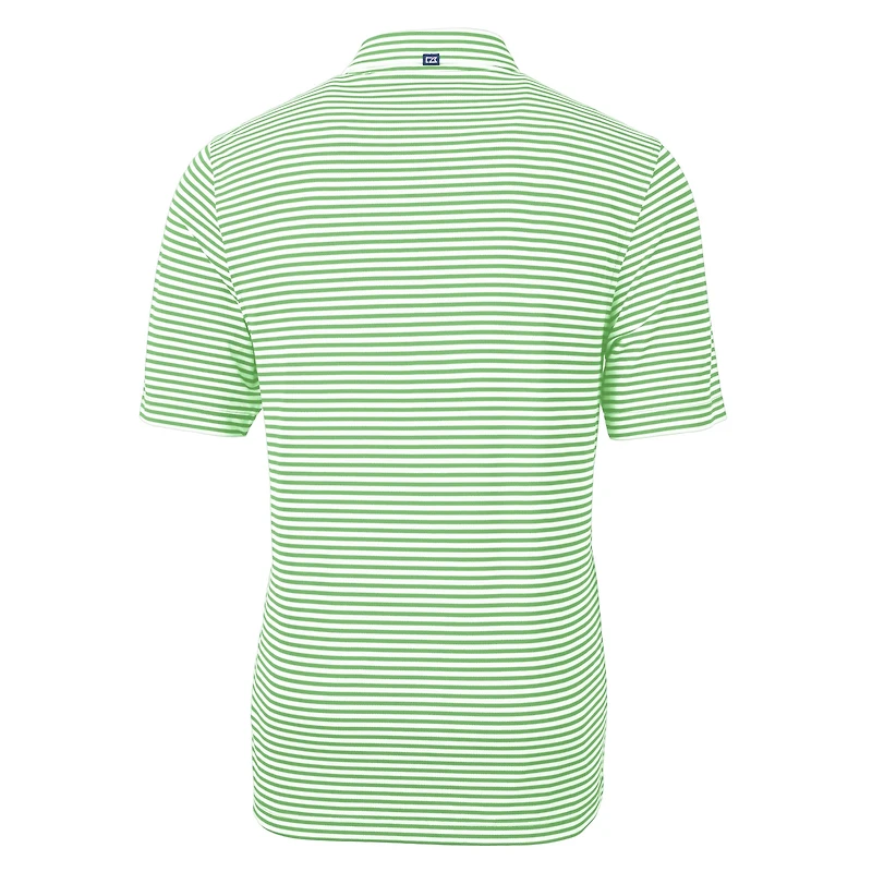 Men's Cutter & Buck Green Notre Dame Fighting Irish Alumni Logo Virtue Eco Pique Stripe Recycled Polo