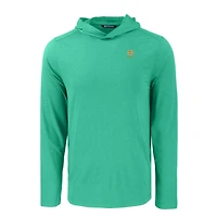 T-shirt à capuche manches longues Cutter & Buck Green Notre Dame Fighting Irish Coastline Epic Comfort Eco Recycled pour homme