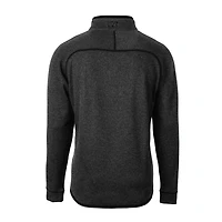 Pull-over zippé demi-zip en maille Cutter & Buck Heather Charcoal pour homme, orné du logo des anciens élèves Fighting Irish de Notre Dame.
