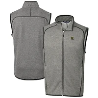 Pull en polaire à fermeture éclair intégrale pour homme, gris chiné, avec logo des anciens élèves Fighting Irish de Notre Dame, Cutter & Buck