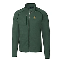 Veste en tricot zippé pour homme, coupe-vent et buck, vert chiné, avec logo des anciens élèves Fighting Irish de Notre Dame