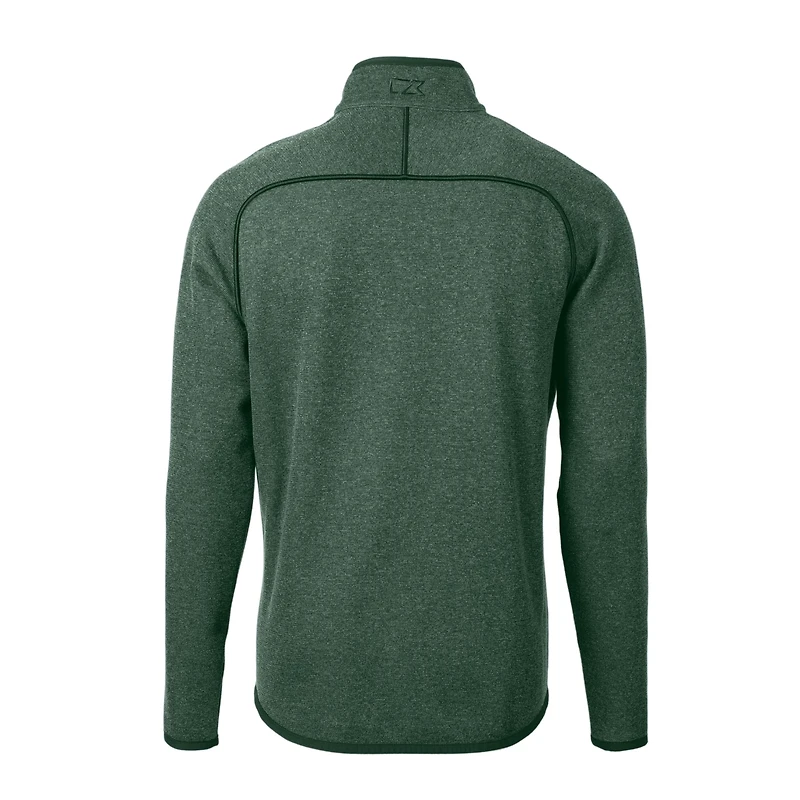 Veste en tricot zippé pour homme, coupe-vent et buck, vert chiné, avec logo des anciens élèves Fighting Irish de Notre Dame
