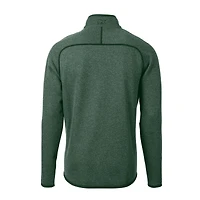 Veste en tricot zippé pour homme, coupe-vent et buck, vert chiné, avec logo des anciens élèves Fighting Irish de Notre Dame