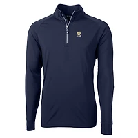 Men's Cutter & Buck  Green Notre Dame Fighting Irish Alumni Logo Adapt Eco Knit Stretch Recycled Quarter-Zip Pullover Top