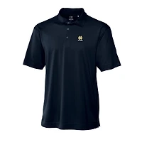 Polo homme bleu marine Cutter & Buck avec logo des anciens combattants de Notre Dame Fighting Irish, DryTec Genre, texturé et uni