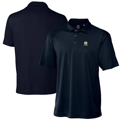 Polo homme bleu marine Cutter & Buck avec logo des anciens combattants de Notre Dame Fighting Irish, DryTec Genre, texturé et uni