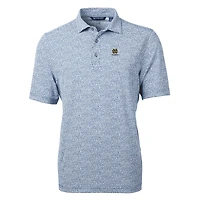 Polo recyclé pour homme Cutter & Buck bleu marine avec logo des anciens élèves Fighting Irish de Notre Dame DryTec Virtue Eco Pique et imprimé botanique