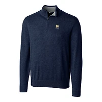 Men's Cutter & Buck  Heather Charcoal Notre Dame Fighting Irish Alumni Logo Lakemont Tri-Blend Quarter-Zip Pullover Sweater