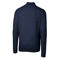 Men's Cutter & Buck  Heather Charcoal Notre Dame Fighting Irish Alumni Logo Lakemont Tri-Blend Quarter-Zip Pullover Sweater