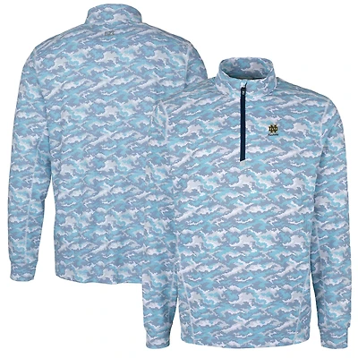 Pull-over extensible à fermeture éclair quart de tour pour homme, bleu marine, avec logo des anciens élèves Fighting Irish Notre Dame, imprimé camouflage Traverse.