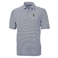 Polo recyclé à rayures écologiques en piqué écologique pour homme, bleu marine, avec logo des anciens élèves Fighting Irish de Notre Dame, Cutter & Buck
