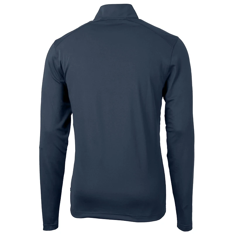 Men's Cutter & Buck Navy Notre Dame Fighting Irish Big Tall Virtue Eco Pique Recycled Quarter-Zip Pullover Top