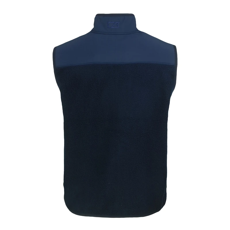 Men's Cutter & Buck  Navy Notre Dame Fighting Irish Cascade Eco Sherpa Fleece Full-Zip Vest