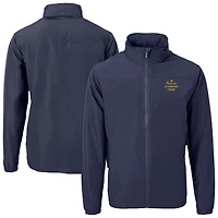 Veste à capuche entièrement zippée Charter Eco Recycled pour homme, bleu marine, Cutter & Buck, Notre Dame Fighting Irish, jouez comme un champion aujourd'hui