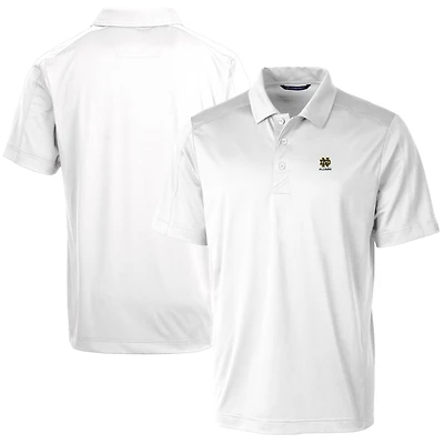 Polo texturé stretch Cutter & Buck blanc pour homme, logo des anciens élèves Fighting Irish de Notre Dame