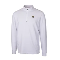 Men's Cutter & Buck  White Notre Dame Fighting Irish Alumni Logo Traverse Stretch Quarter-Zip Pullover Top