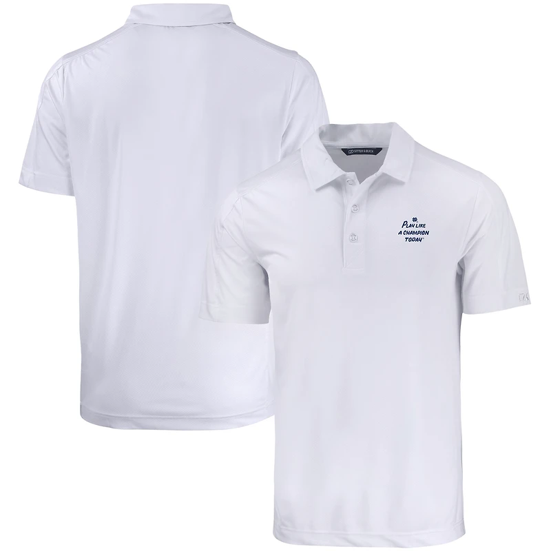 Men's Cutter & Buck White Notre Dame Fighting Irish Big Tall Play Like A Champion Today Prospect Eco Textured Stretch Recycled DryTec Polo