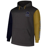 Sweat à capuche manches contrastées pour hommes Fanatics Charcoal Notre Dame Fighting Irish Big & Tall