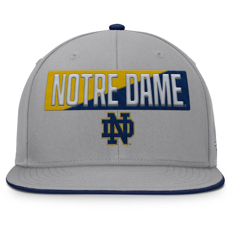 Men's Fanatics Gray Notre Dame Fighting Irish Duo Snapback Hat