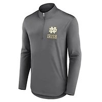 Men's Fanatics Gray Notre Dame Fighting Irish Tough Minded Quarter-Zip Top
