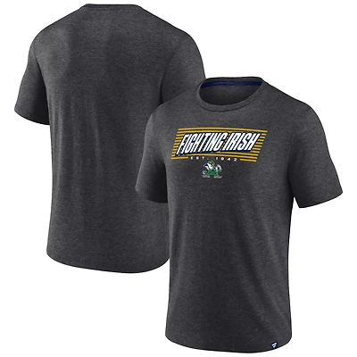T-shirt Off Stack Fanatics Heather Anthracite pour hommes de Notre Dame Fighting Irish