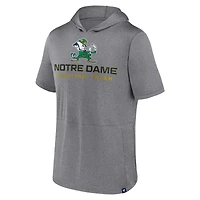 T-shirt à capuche Fanatics Heather Grey Notre Dame Fighting Irish Modern Stack pour hommes