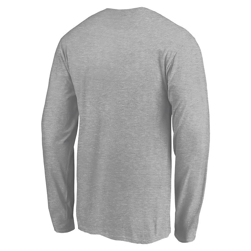 Men's Fanatics Heather Gray Notre Dame Fighting Irish Play Like A Champion Today Shamrock Long Sleeve T-Shirt
