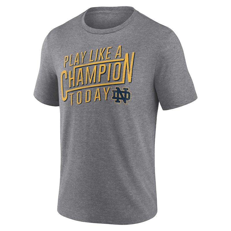 Fanatics pour hommes Heather Grey Notre Dame Fighting Irish Play Like A Champion T-shirt triple mélange