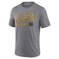 Fanatics pour hommes Heather Grey Notre Dame Fighting Irish Play Like A Champion T-shirt triple mélange