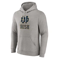 Men's Fanatics Heather Gray Notre Dame Fighting Irish Primary Logo Pullover Hoodie