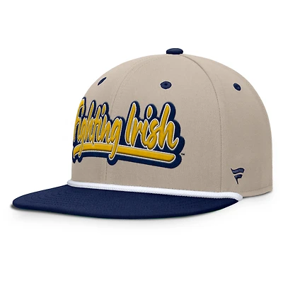 Men's Fanatics Khaki/Navy Notre Dame Fighting Irish Colt Fitted Hat