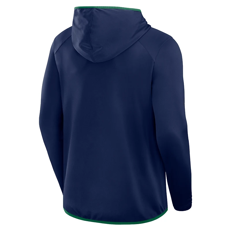 T-shirt à capuche de transition pour homme Fanatics bleu marine/vert Notre Dame Fighting Irish