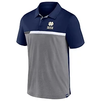 Polo Fanatics pour hommes bleu marine/gris chiné Notre Dame Fighting Irish Split Block Color