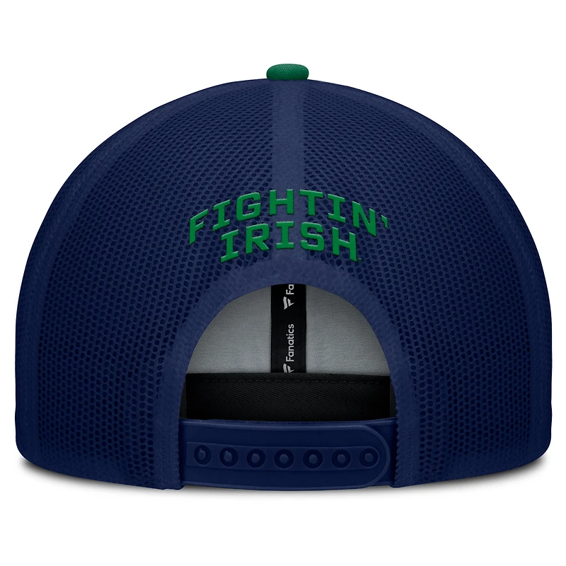 Men's Fanatics Navy/Kelly Green Notre Dame Fighting Irish Adapt Adjustable Trucker Hat
