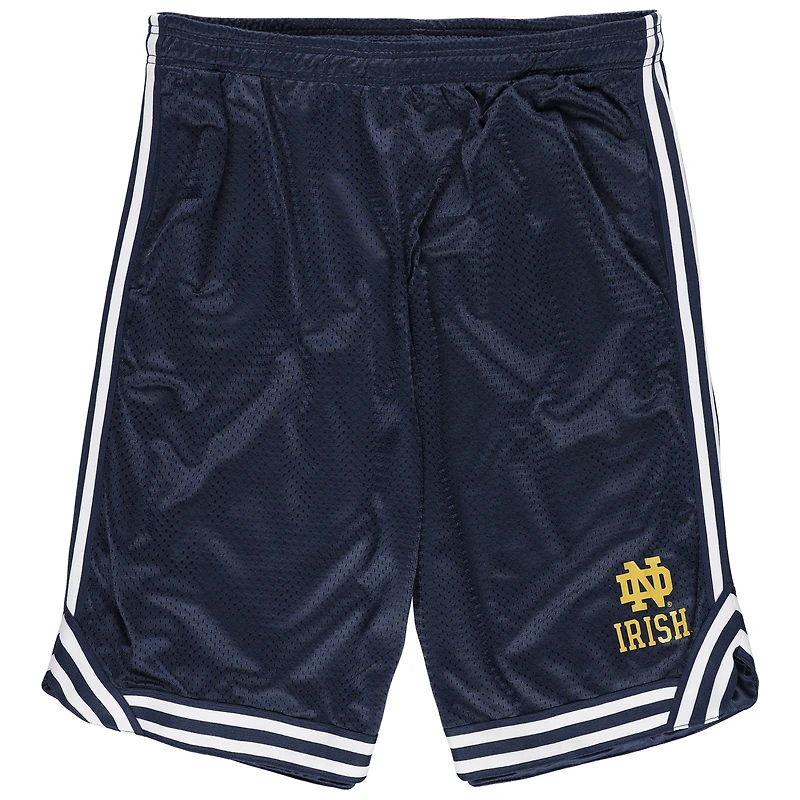 Short en maille à double rayure bleu marine Fanatics pour homme Notre Dame Fighting Irish Big & Tall