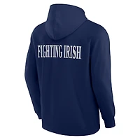 Sweat à capuche bleu marine Fanatics pour homme Notre Dame Fighting Irish Blaze Tri-Blend