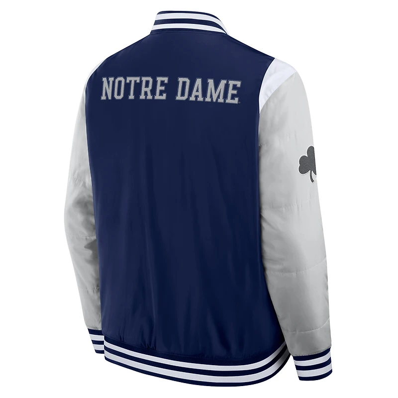 Veste à boutons-pression intégrale Elements Elite de Notre Dame Fighting Irish pour homme la marque Fanatics bleu marine
