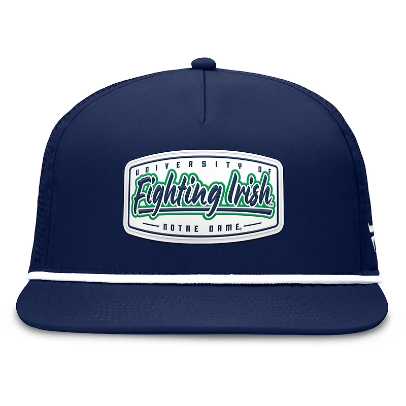 Casquette ajustable en corde pour homme, bleu marine, motif Notre Dame Fighting Irish Expedition